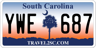 SC license plate YWE687