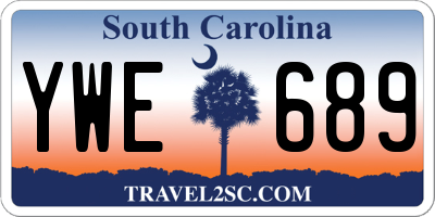 SC license plate YWE689