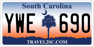 SC license plate YWE690