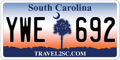 SC license plate YWE692