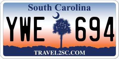 SC license plate YWE694