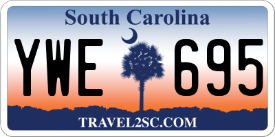 SC license plate YWE695