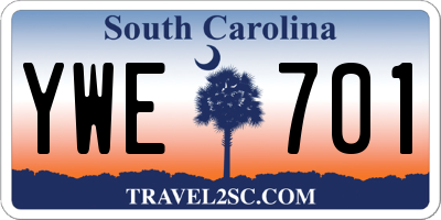 SC license plate YWE701