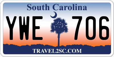 SC license plate YWE706