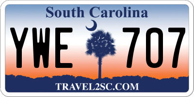 SC license plate YWE707