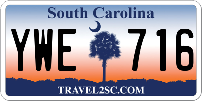 SC license plate YWE716