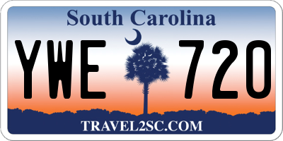 SC license plate YWE720
