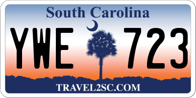 SC license plate YWE723