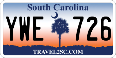 SC license plate YWE726