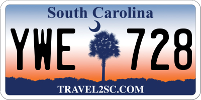 SC license plate YWE728
