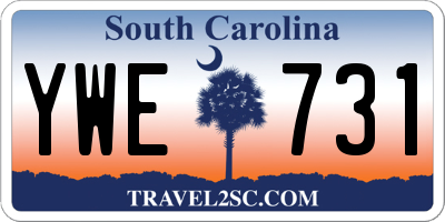 SC license plate YWE731