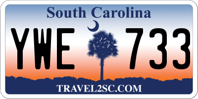SC license plate YWE733