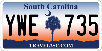 SC license plate YWE735