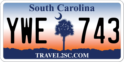 SC license plate YWE743
