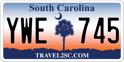 SC license plate YWE745