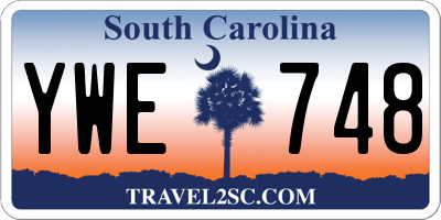 SC license plate YWE748