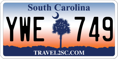 SC license plate YWE749