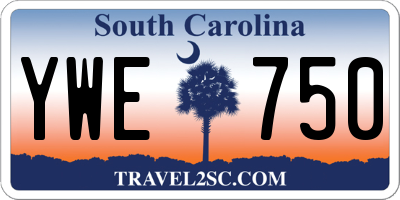 SC license plate YWE750