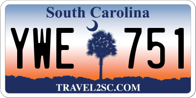 SC license plate YWE751