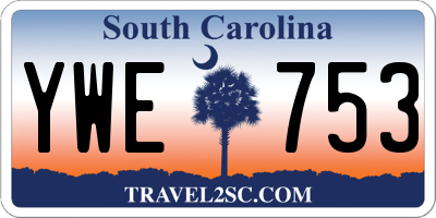 SC license plate YWE753