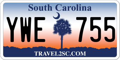SC license plate YWE755