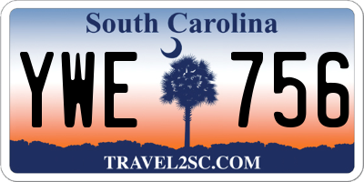 SC license plate YWE756