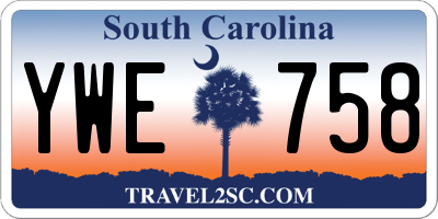 SC license plate YWE758