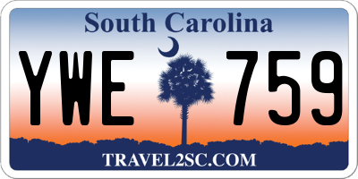 SC license plate YWE759
