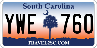 SC license plate YWE760