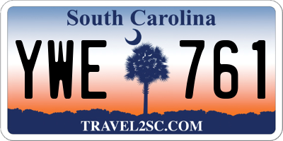 SC license plate YWE761