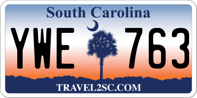 SC license plate YWE763