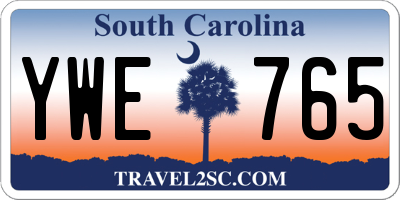 SC license plate YWE765