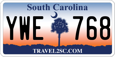 SC license plate YWE768