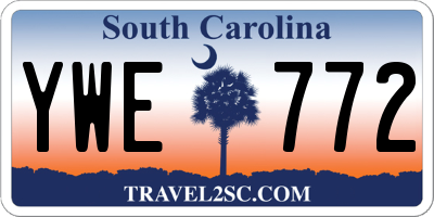 SC license plate YWE772