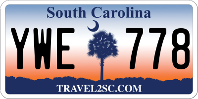 SC license plate YWE778