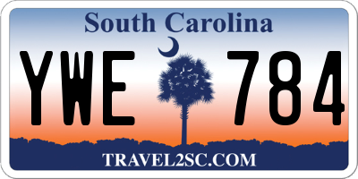 SC license plate YWE784