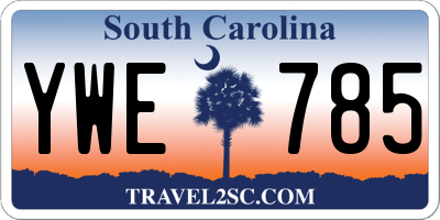 SC license plate YWE785