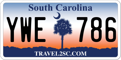 SC license plate YWE786