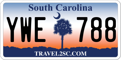 SC license plate YWE788