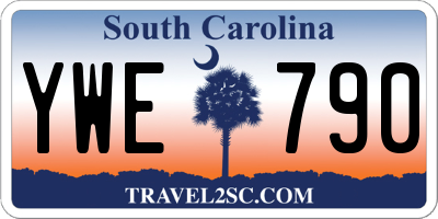 SC license plate YWE790