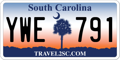SC license plate YWE791