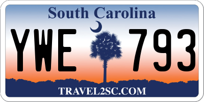 SC license plate YWE793