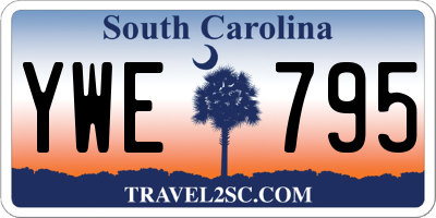 SC license plate YWE795