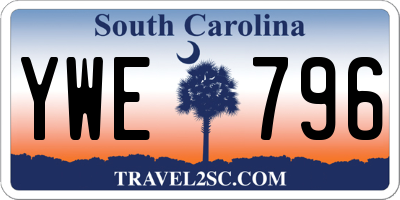SC license plate YWE796