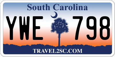 SC license plate YWE798