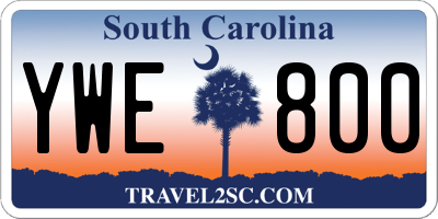 SC license plate YWE800