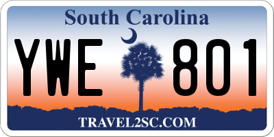SC license plate YWE801