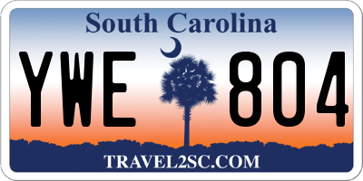 SC license plate YWE804