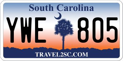 SC license plate YWE805