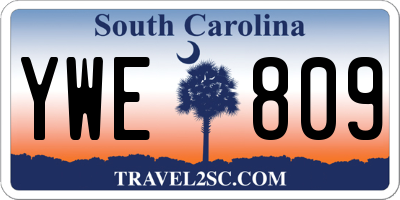 SC license plate YWE809
